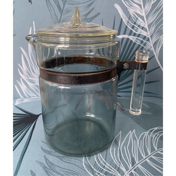 Vintage Pyrex Flameware Glass Coffee Tea Percolator Pot 7826 B Pot & Lid Only - Picture 2 of 10